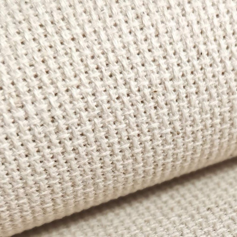 KCS 19" x 28" 18CT Counted Cotton Aida Cloth Cross Stitch Fabric (Natural Oatmeal) - Image 1